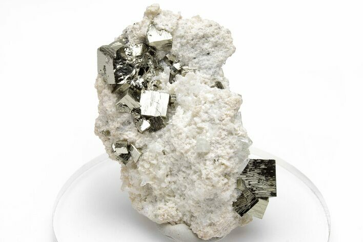 Colorless Apatite, Quartz, and Pyrite Association - Peru #220825
